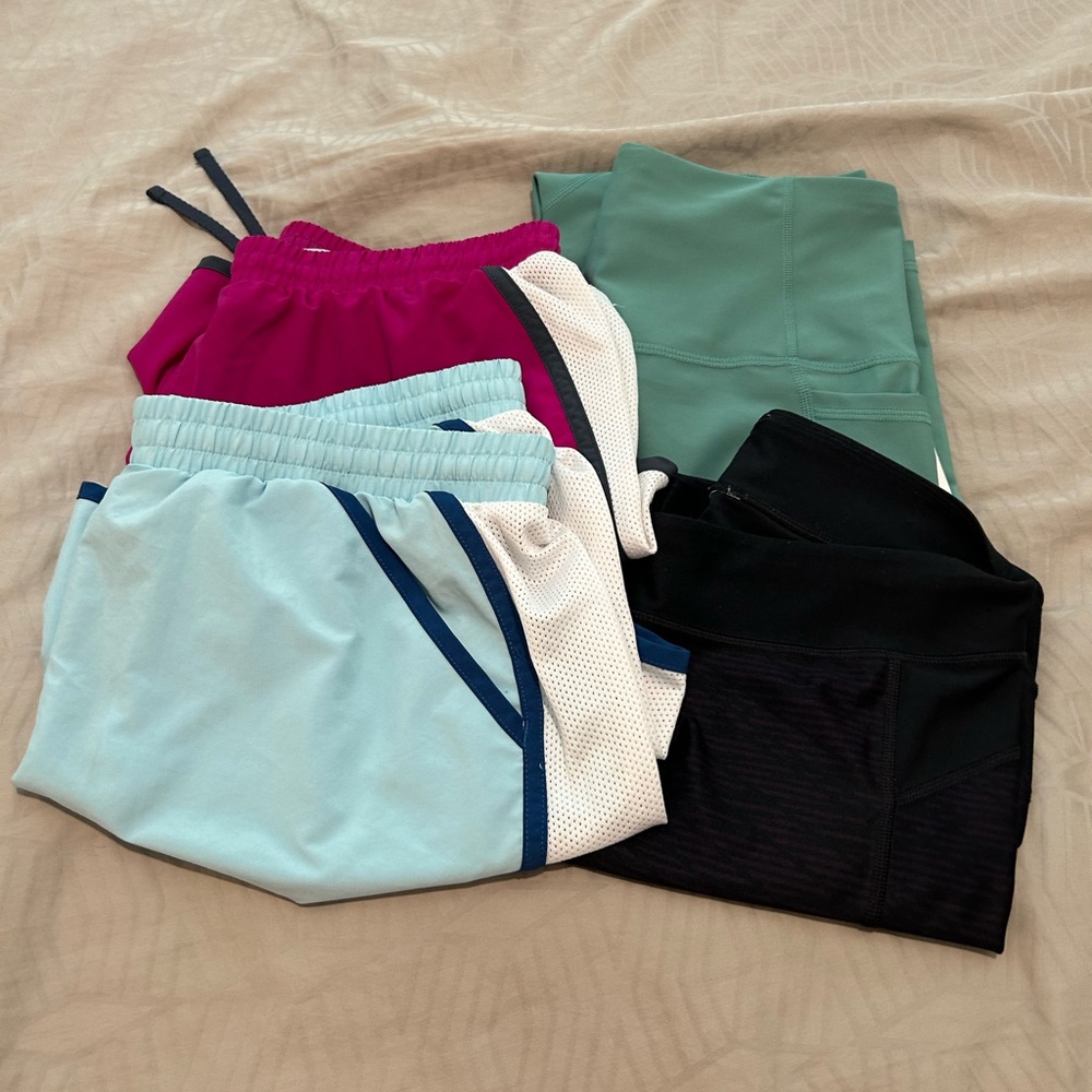 Women’s athletic shorts and tights - Under Armour and Old Navy